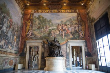ROME, ITALY - 8 Nisan 2024: Capitoline Müzeleri, İçişleri ve Sanat Koleksiyonu 