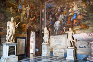 ROME, ITALY - 8 Nisan 2024: Capitoline Müzeleri, İçişleri ve Sanat Koleksiyonu 