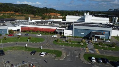 İlheus, Bahia, Brezilya - 7 Ekim 2022: Kosta do Cacau Hastanesi cephesi - Ilheus şehrindeki kamu bakım birimi.