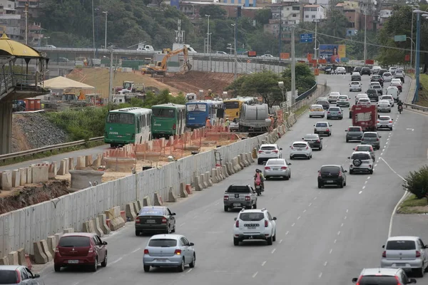 stock image salvador, bahia, brazil - setembro 22, 2016: view of the construction of Line 2 of the subway in the city of Salvador, in the Iguatemi region.