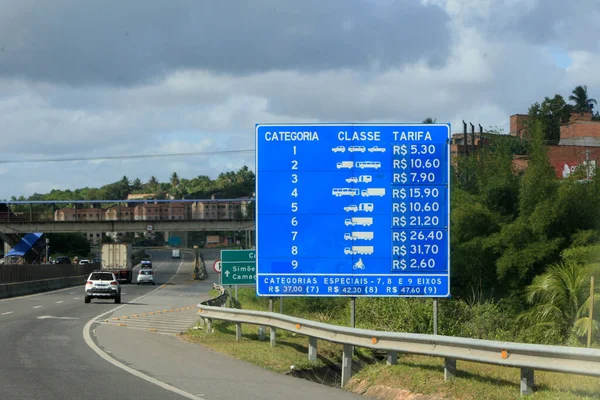 Salvador Bahia Brazil October 2022 Information Board Prices Charged Toll — 图库照片