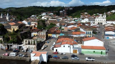 Cachoeira, Bahia, Brezilya - 5 Kasım 2022: Bahia Reconcavo 'daki tarihi Cachoeira şehrinin havadan görünüşü.