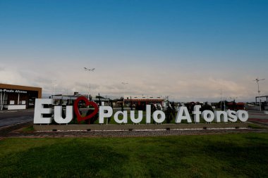 Paulo Afonso, Bahia, Brezilya - 29 Kasım 2022 Estada da Bahia 'da Paulo Afonso şehri imzası.