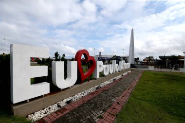 Paulo Afonso, Bahia, Brezilya - 29 Kasım 2022 Estada da Bahia 'da Paulo Afonso şehri imzası.