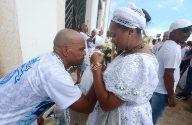 salvador, bahia, brazil - january 12, 2023: baianas participate in the procession of Lavagem do Bonfim in the city of Salvador.