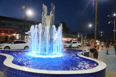 Porto seguro, bahia, brezil- 14 Mart 2023: Bahia 'nın aşırı güneyindeki Porto Seguro şehrindeki Discovery Walkway manzarası.