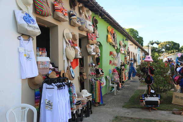 portoseguro, bahia, brahb - 14 марта 2023 года: вид на старое здание в историческом центре города Порто Сегуро, на крайнем юге Бахии.