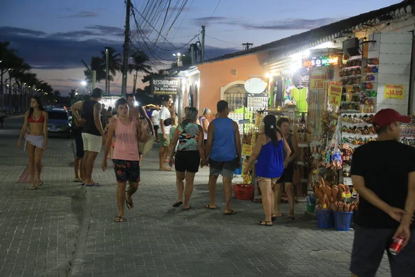 Porto seguro, bahia, brezil- 14 Mart 2023: Bahia 'nın aşırı güneyindeki Porto Seguro şehrindeki Discovery Walkway manzarası.