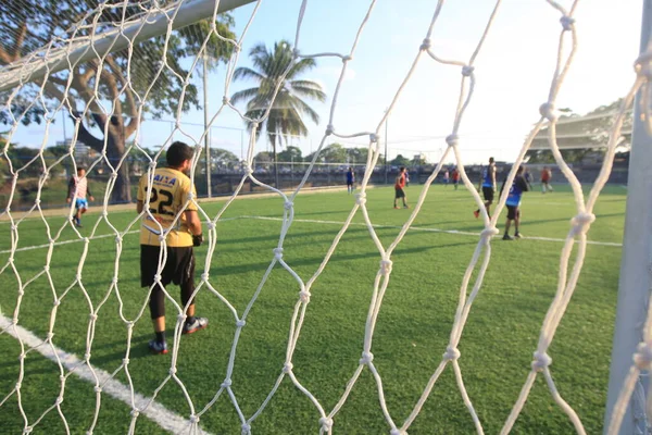 Itabuna Bahia Brasile Luglio 2022 Campo Calcio Con Erba Sintetica — Foto Stock