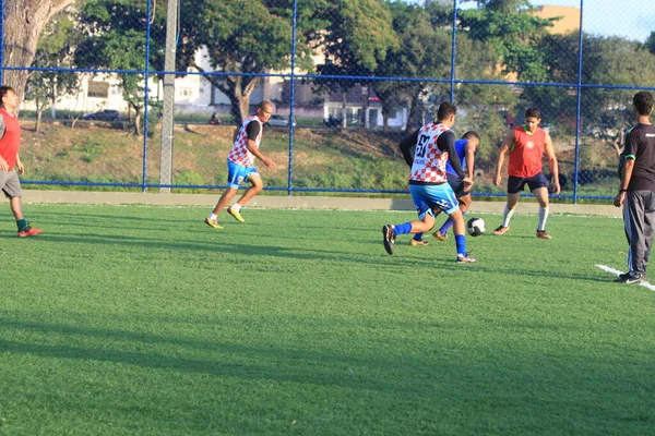 Itabuna Bahia Brazl Julio 2022 Campo Fútbol Con Césped Sintético —  Fotos de Stock