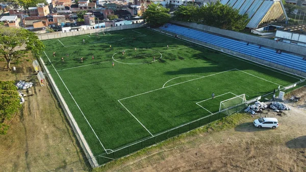 Itabuna Bahia Brasile Luglio 2022 Campo Calcio Con Erba Sintetica — Foto Stock