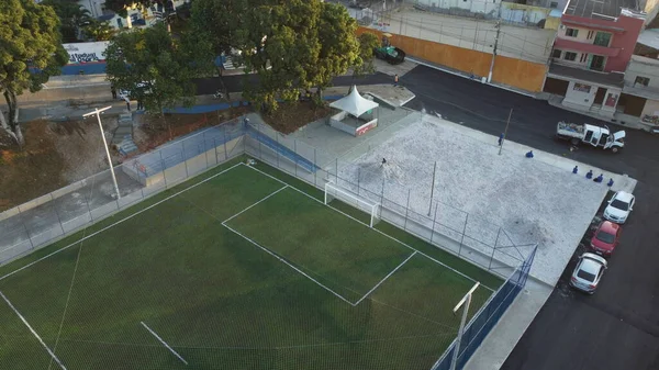 Itabuna Bahia Brazl Julio 2022 Campo Fútbol Con Césped Sintético — Foto de Stock