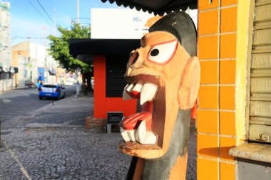 Juazeiro, Bahia, Brezilya - 4 Nisan 2023: Carranca heykeli Bahia 'nın kuzeyindeki Juazeiro şehrinde görüldü.