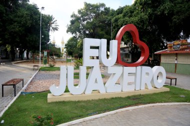 Juazeiro, Bahia, Brezilya - 4 Nisan 2023: Bahia 'nın kuzeyindeki Juazeiro şehri manzarası.