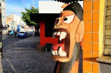 Juazeiro, Bahia, Brezilya - 4 Nisan 2023: Carranca heykeli Bahia 'nın kuzeyindeki Juazeiro şehrinde görüldü.