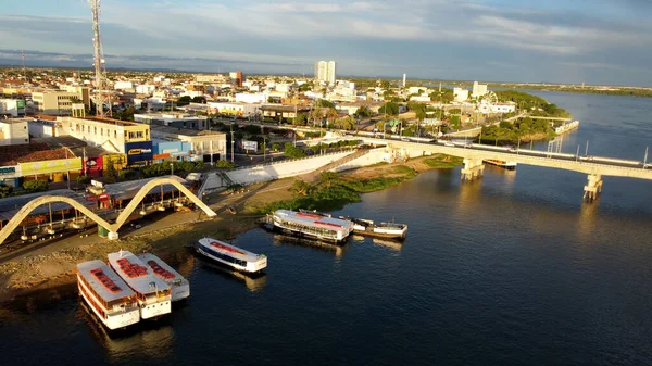 stock image juazeiro, bahia, brazil - april 4, 2023: boats moored on the bank of rio Sao Francisco in the city of Juazeiro, north of Bahia.