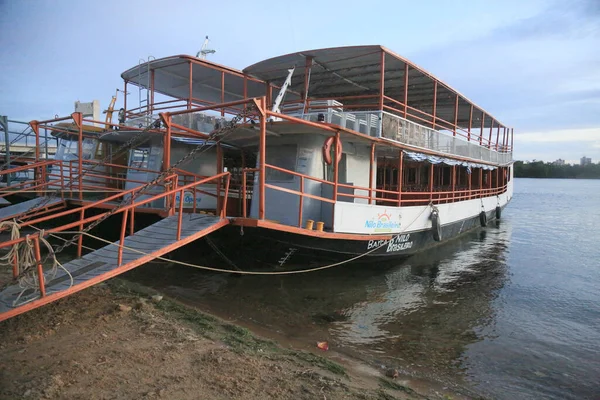 Juazeiro Bahia Brazil April 2023 Båtar Förtöjda Stranden Rio Sao — Stockfoto