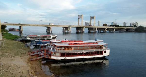 Juazeiro Bahia Brasil Abril 2023 Barcos Amarrados Orillas Del Río — Foto de Stock