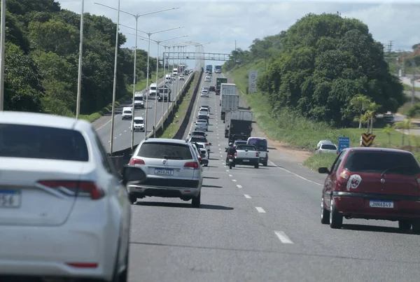 Salvage Ador Bahia Brazil April 2023 Vehicle Traffic Federal Highway — 图库照片