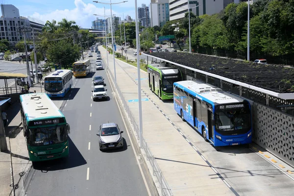 Salvador Bahia Brazil April 2023 Bus Brt System Transport City — Stock Photo, Image