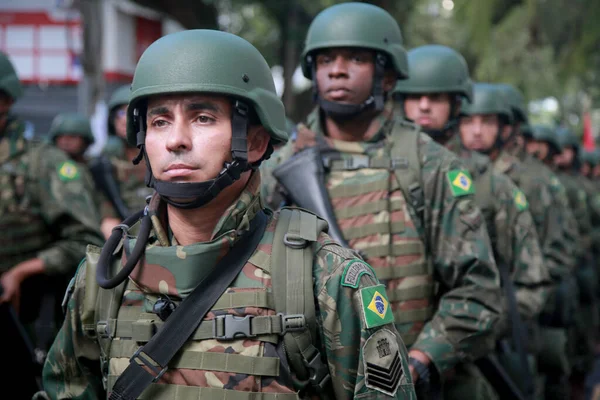 Salvador Bahia Brazil September 2022 Military Personnel Brazilian Navy Participate — стокове фото