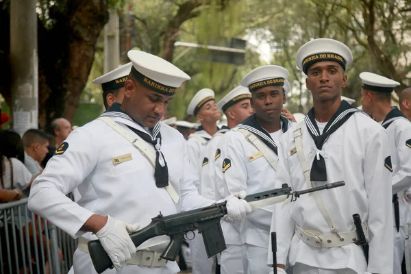 Salvador Bahia Brazil September 2022 Military Personnel Brazilian Navy Participate — Zdjęcie stockowe