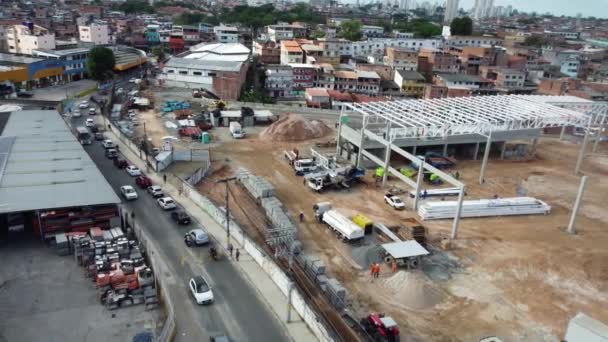 Salvador Bahia Brazil April 2023 Aerial View Atacadao Supermarket Building — 비디오