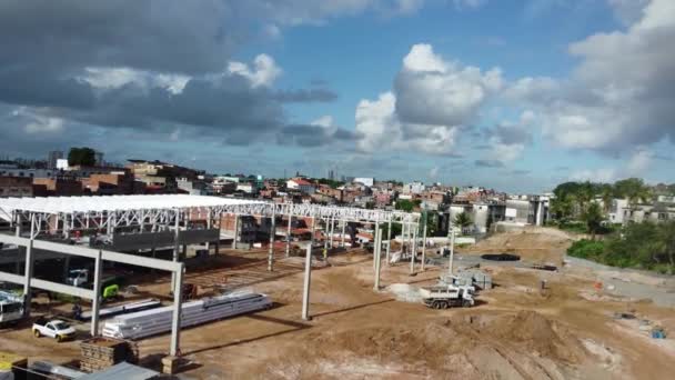 Salvador Bahia Brasil Abril 2023 Vista Aérea Del Área Construcción — Vídeos de Stock