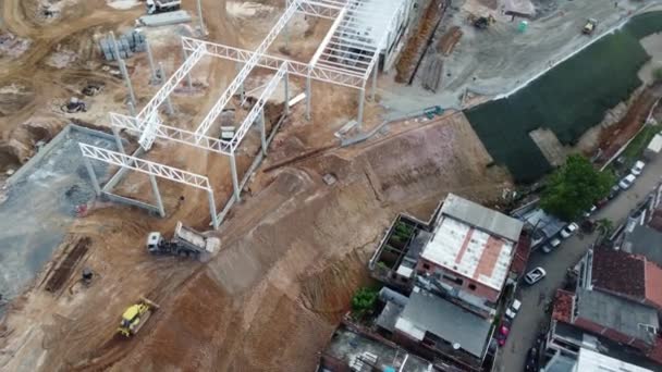 Salvador Bahia Brésil Avril 2023 Vue Aérienne Zone Construction Supermarché — Video