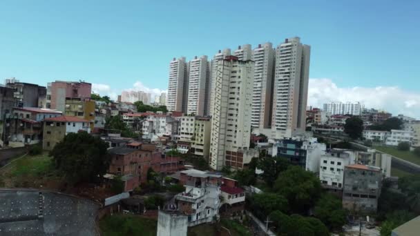 Salvador Bahia Brazilië April 2023 Vanuit Lucht Uitzicht Twee Huizen — Stockvideo
