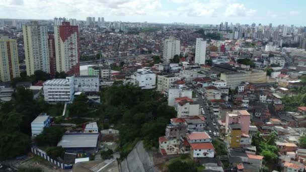 Salvador Bahia Brazil April 2023 Flygfoto Två Hus Byggda Ett — Stockvideo