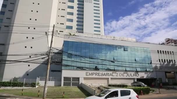 Salvador Bahia Brazil Апреля 2023 Вид Бизнес Здание Julho Site — стоковое видео