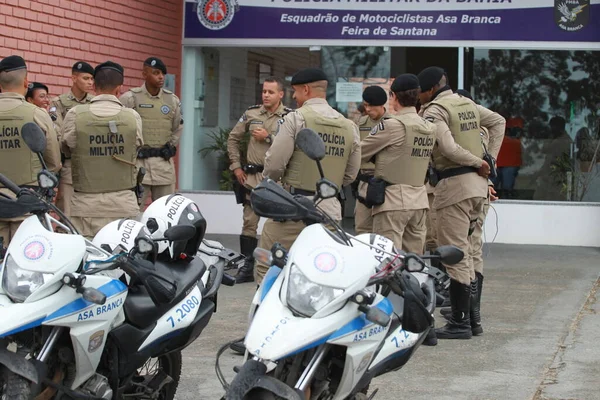 Feira Santana Bahia Brazílie Duben 2023 Bahia Vojenští Policisté Viděni — Stock fotografie