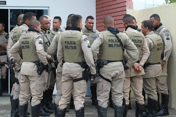 Feira Santana Bahia Brasil Abril 2023 Agentes Policía Militar Bahía —  Fotos de Stock