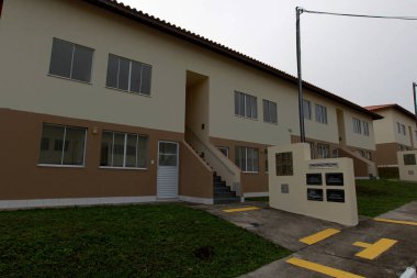 Feira de Santana, Bahia, Brezilya - 28 Nisan 2023: Minha Casa, Minha Vida 'nın Feira de Santana kentindeki yerleşim yerinin manzarası.