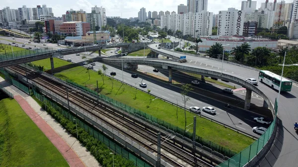 Salvador Bahia Braziliaans Januari 2022 Verkeer Van Voertuigen Avenida Luiz — Stockfoto