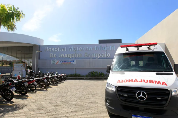 stock image ilheus, bahia, brazil - may 24, 2022: view of the Materno-Infantil Hospital in the city of Ilheus in southern Bahia.