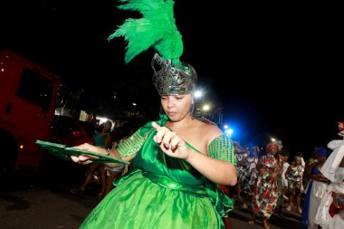 Feira de Santana, Bahia, Brezilya - 23 Nisan 2023: Feira de Santana şehrindeki micareta sırasında Afro blok geçidi.