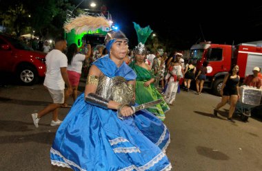 Feira de Santana, Bahia, Brezilya - 23 Nisan 2023: Feira de Santana şehrindeki micareta sırasında Afro blok geçidi.