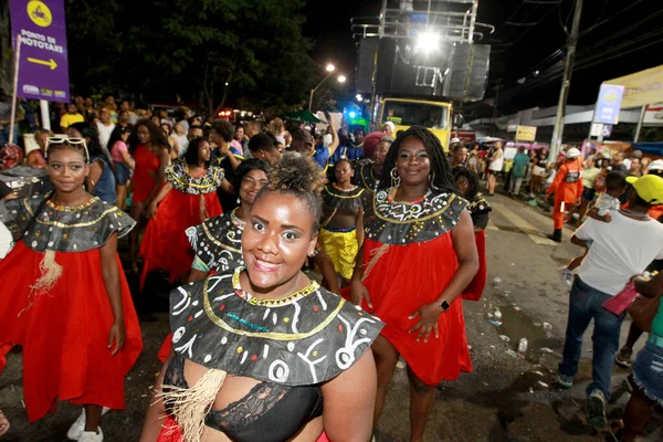 Feira Santana Bahia Brésil Avril 2023 Défilé Blocs Afro Pendant — Photo
