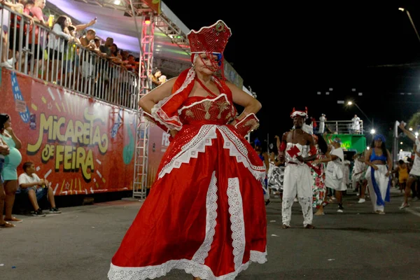 Feira Santana Bahia Brazylia Kwiecień 2023 Afro Blok Parada Podczas — Zdjęcie stockowe