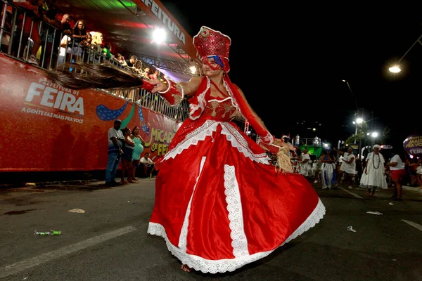 Feira Santana Bahia Brasil Abril 2023 Desfile Bloco Afro Durante — Fotografia de Stock