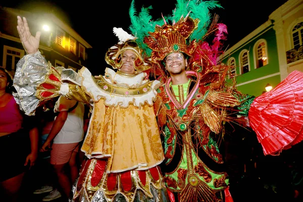Salvador Bahia Braziliaans Februari 2023 Feestvierders Hebben Plezier Tijdens Canaval — Stockfoto