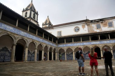 Salvador, Bahia, Brezilya - 8 Mayıs 2023: Salvador 'daki Tarih Merkezi bölgesinde Sao Francisco Kilisesi ve Manastırı.