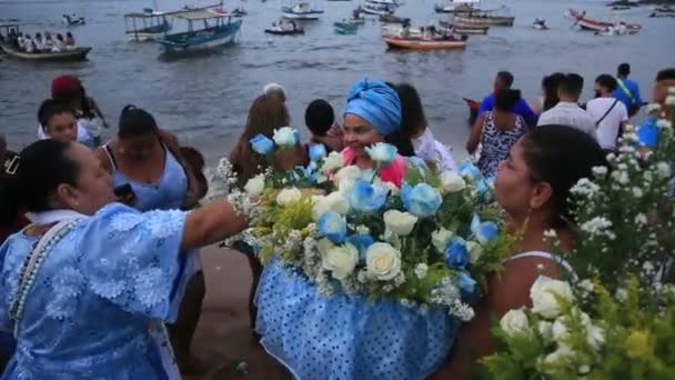 Salvador Bahia Brazilské Únor 2023 Příslušníci Candomble Náboženství Jsou Viděni — Stock video