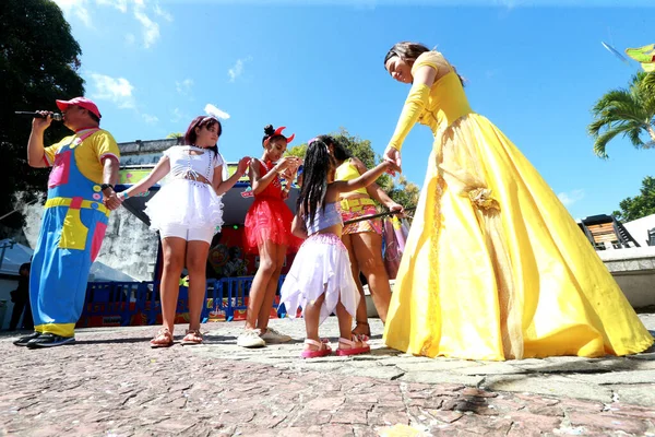 Salvador Bahia Braziliaans Januari 2023 Kinderen Hebben Plezier Pelourinho Tijdens — Stockfoto