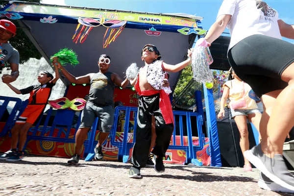 Salvador Bahia Brasil Janeiro 2023 Crianças Divertem Pelourinho Durante Carnaval — Fotografia de Stock