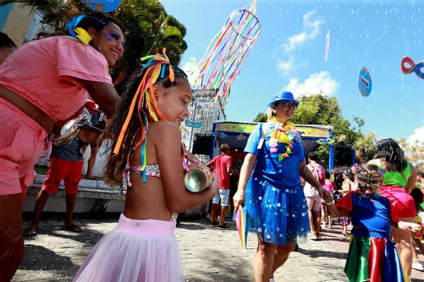 Salvador Bahia Brazil January 2023 Children Have Fun Pelourinho Carnival — Stock Photo, Image