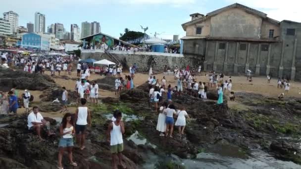 Salvador Bahia Brazil Φεβρουάριος 2023 Μέλη Της Θρησκείας Candomble Δει — Αρχείο Βίντεο