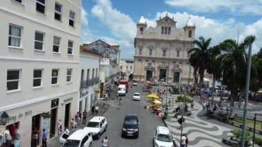 Salvador, Bahia, Brezilya - 1 Şubat 2023: Yolcu gemisi Salvador limanında rıhtımda görüldü..